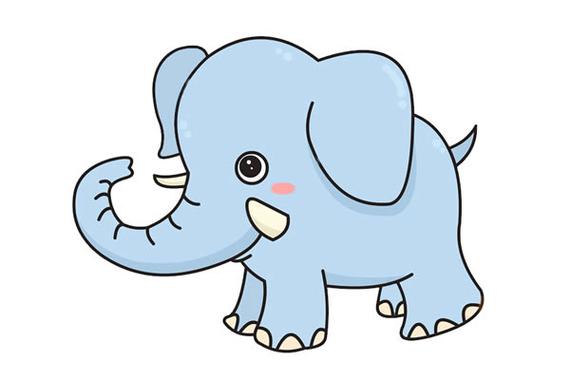 大象怎么画最简单 卡通大象简笔画步骤教程 动物-第1张