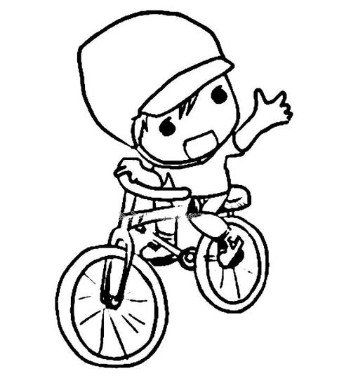 骑自行车的小男孩,图片,简笔画-学笔画