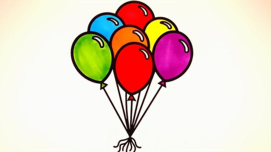 简笔画彩色气球