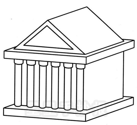 古希腊建筑简笔画