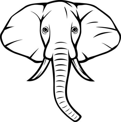 大象头的正面简笔画
