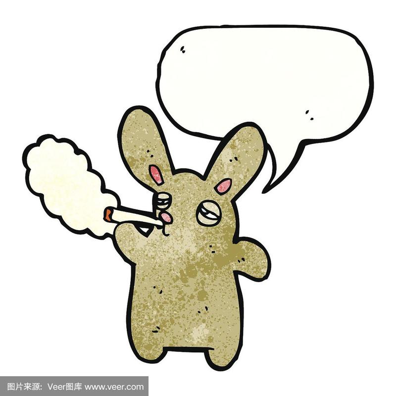 吸烟兔子卡通
