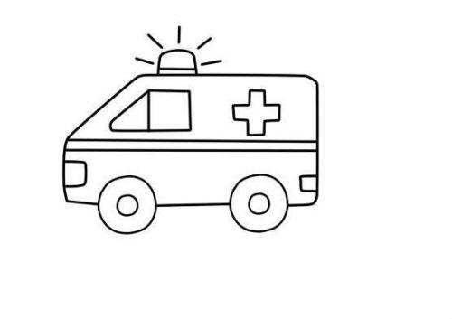 彩色儿童救护车简笔画教程简单又漂亮救护车简笔画怎么画