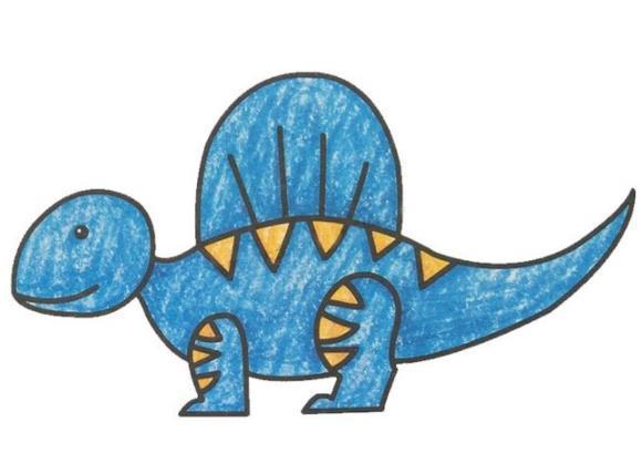 彩色的恐龙简笔画图片_恐龙儿童绘画作品图集