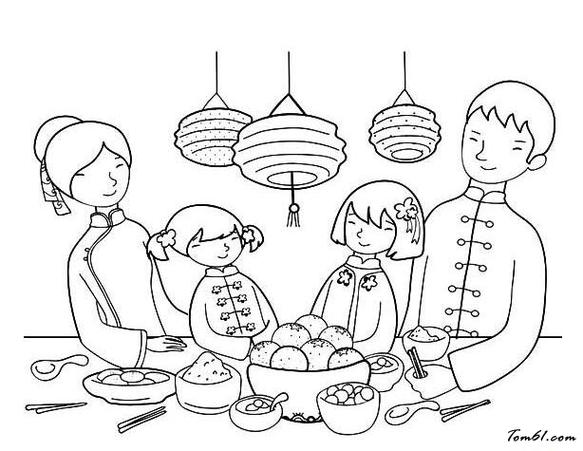 以新年为主题的简笔画素材喜迎春节幼儿绘画作品/儿童简笔画2022牛年