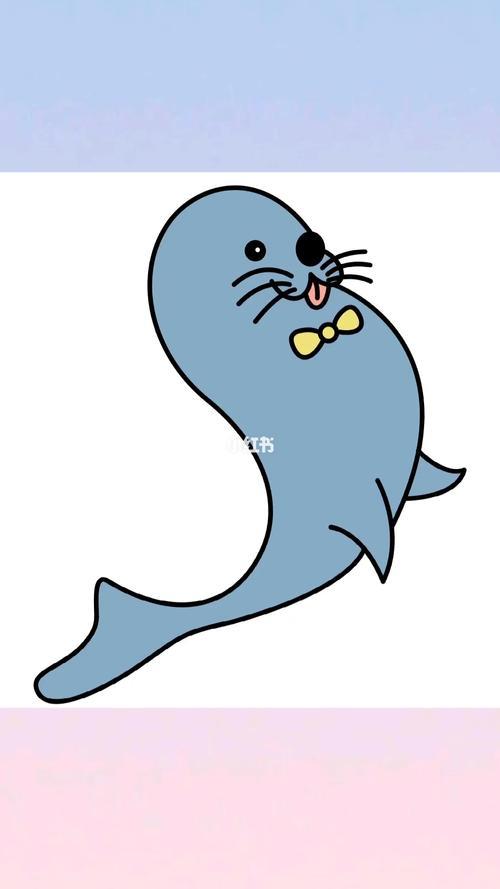 正在游泳的海狮简笔画