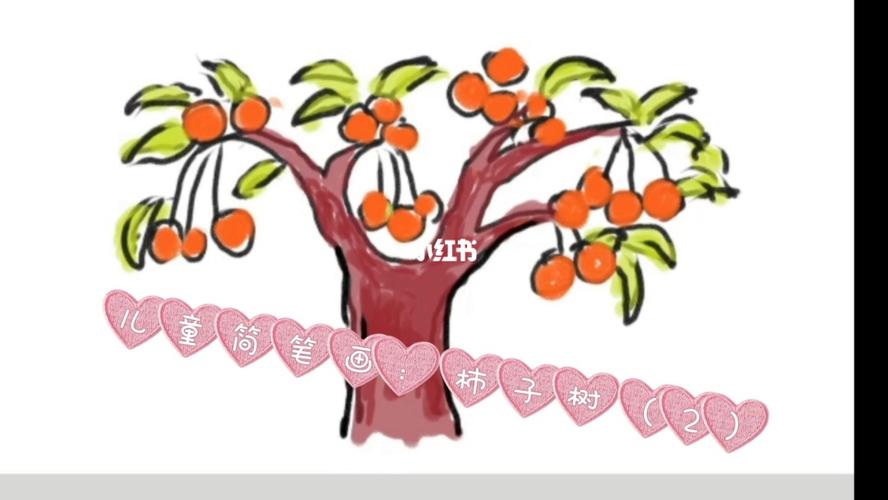 儿童简笔画柿子树2