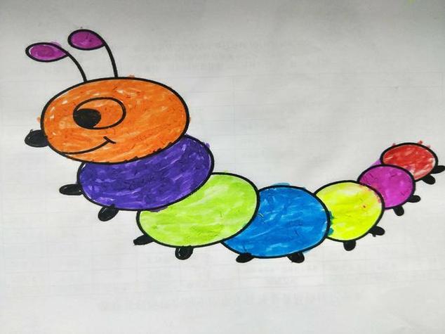《简笔画涂色》孩子们用彩笔为单调的简笔画添上了灵动的色彩.