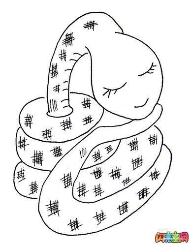 蛇冬眠的样子简笔画