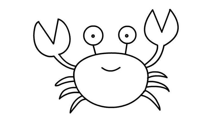 螃蟹简笔画画法教学美术