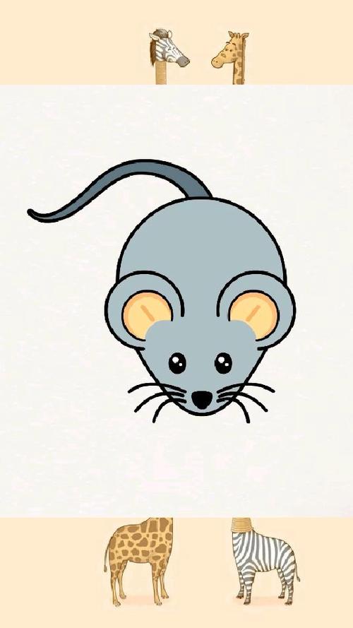 彩色小老鼠简笔画