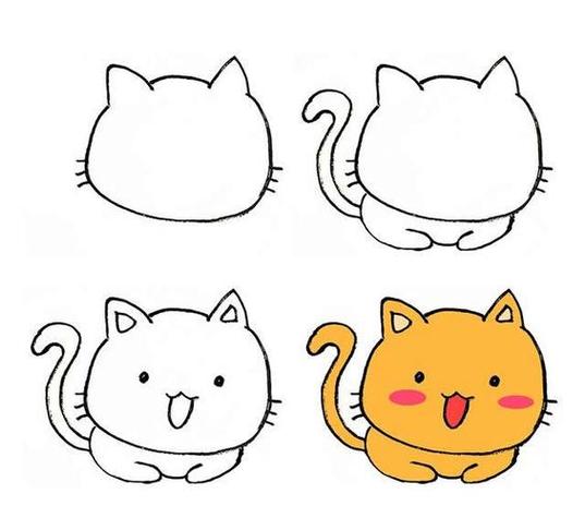 猫简笔画3-6岁简笔画
