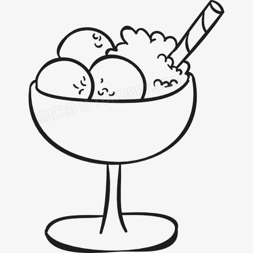 杯子装的冰淇淋简笔画