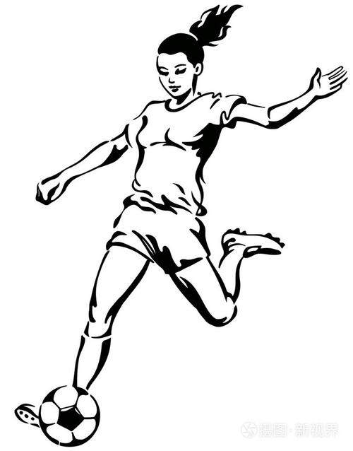 足球足球女运动员插画-正版商用图片1cua88-摄图新视界