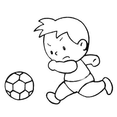 足球小子简笔画图片_涂色的足球小子简笔画步骤教程--简笔画大全