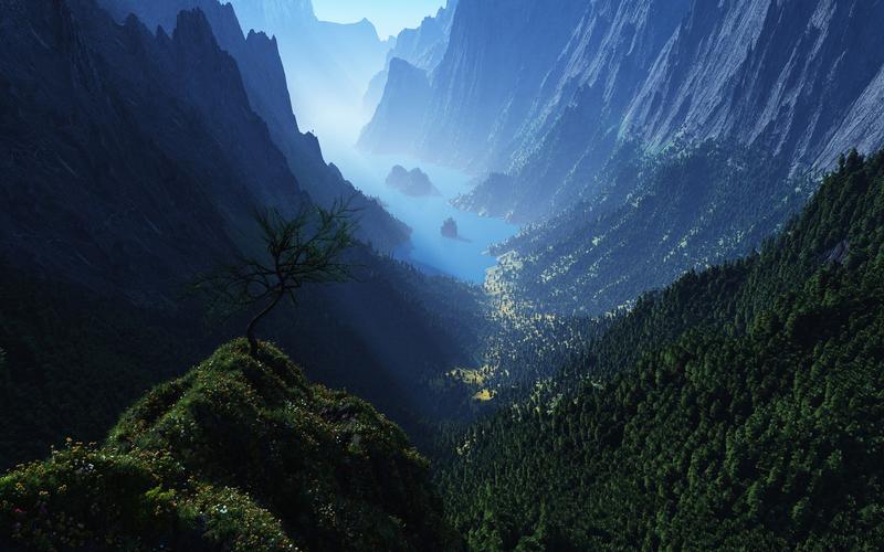 自然风景山谷山valleymountainsnaturelandscape壁纸图片