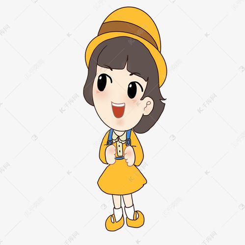 戴黄色帽子的小女孩卡通头像