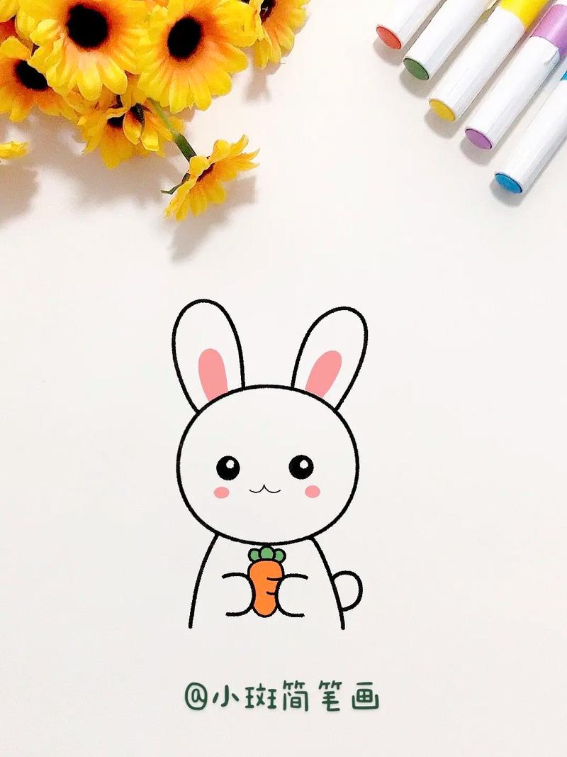 一起来画可爱的小兔子吧,这个画法简单又好 - 抖音