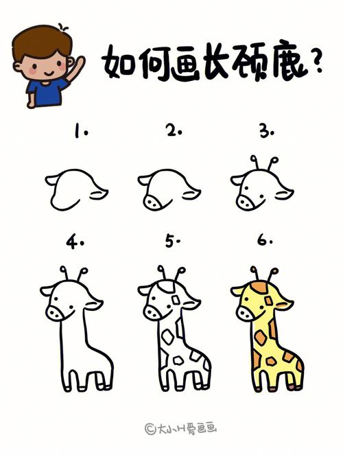 手绘教程如何画长颈鹿