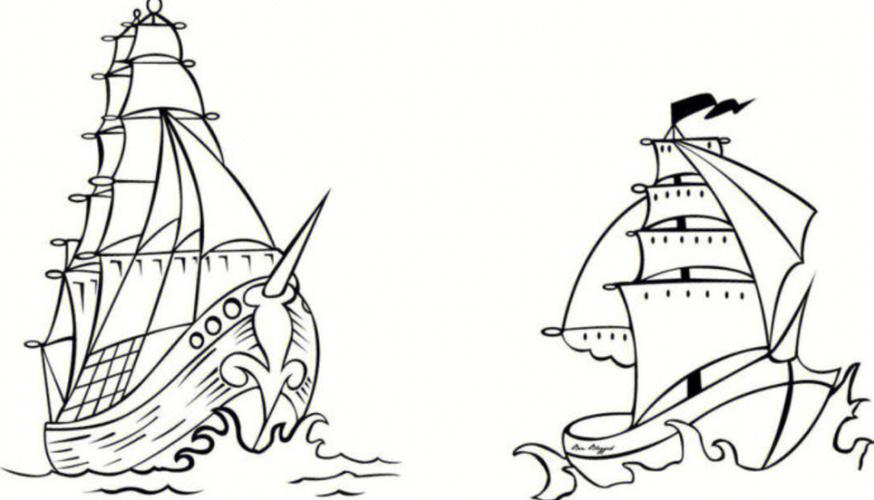 帆船简笔画儿童画
