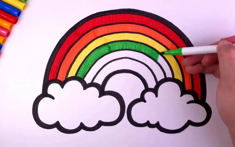 儿童简笔画教孩子画彩虹