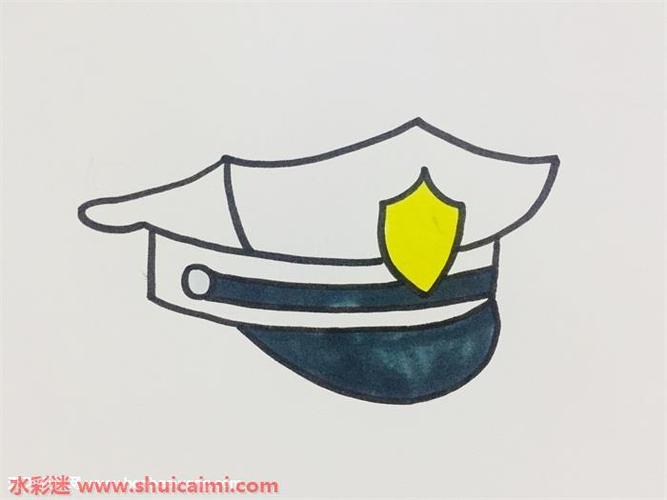 中国警察帽子简笔画