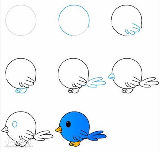 简单卡通小鸟简笔画画法图片步骤