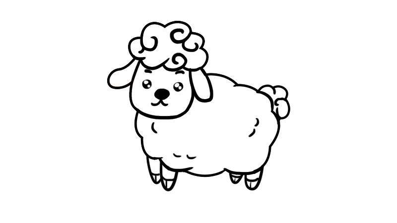 羊简笔画简单 可爱