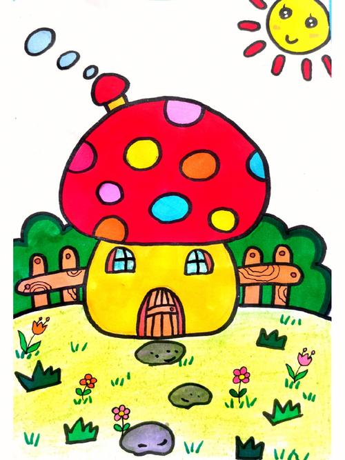 蘑菇颜色的图片简笔画 彩色