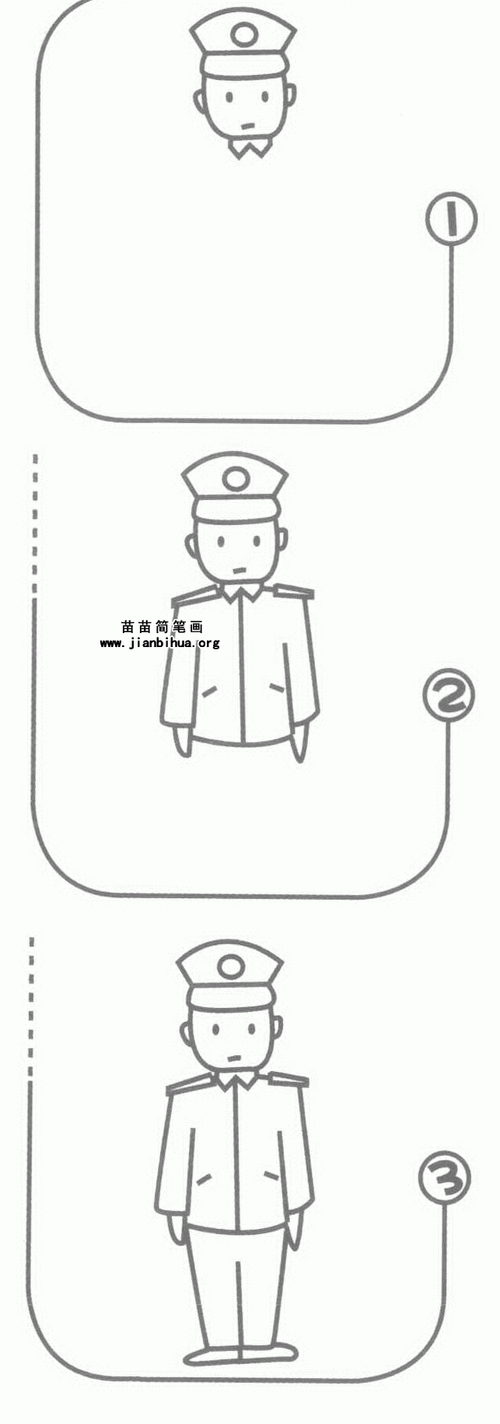 警察的简笔画的简图