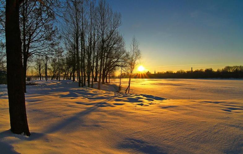季节冬季日出和日落太阳雪大自然壁纸,高清图片,壁纸,自然风景-桌面