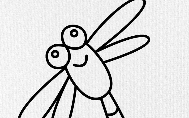蜻蜓简笔画一年级