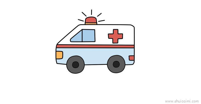 救护车儿童画怎么画救护车简笔画图片