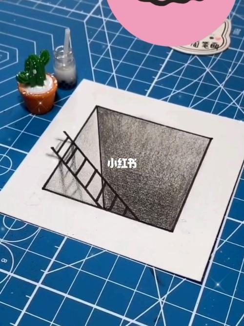 3d立体画简笔画简笔画教程文化绘画用八个正方形画三维立体画简笔画