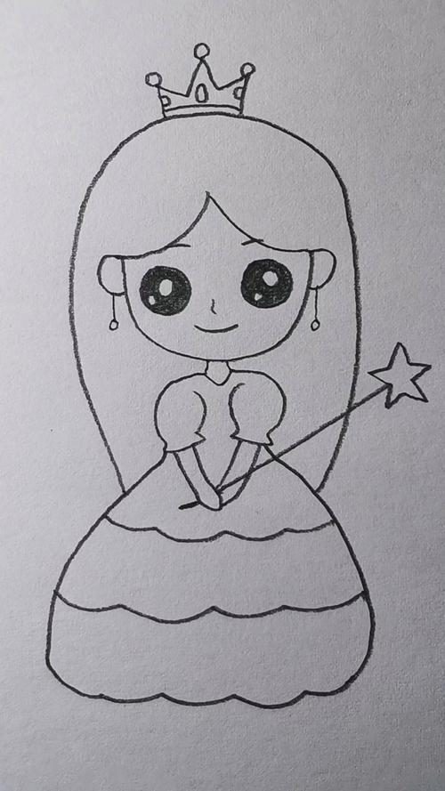 可爱的小公主简笔画.