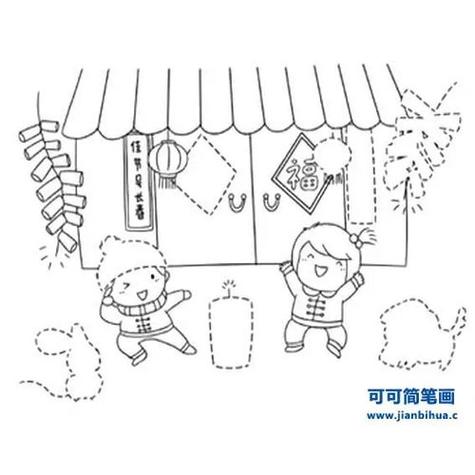 素材过新年简笔画的简单画法小猪庆元旦儿童画图片小猪儿童绘画图集