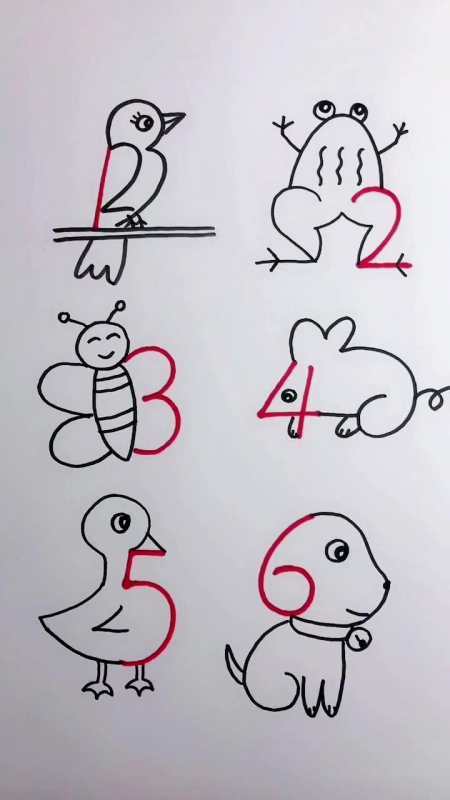 数字5画的是什么动物?简笔画画画有趣的创意-度小视