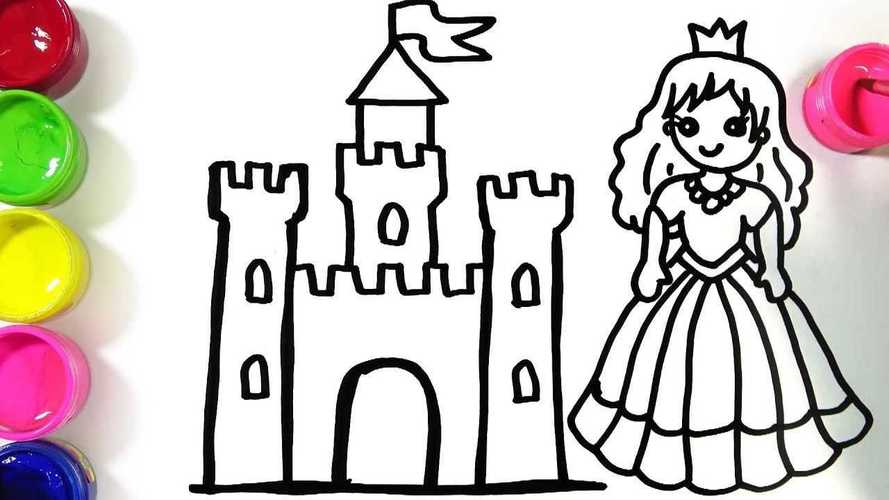 趣味简笔画画小公主和漂亮城堡