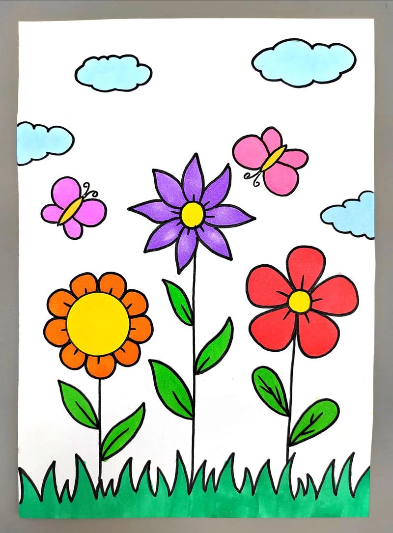 一起来画漂亮的小花朵,简单好看,快来试试吧#花朵简笔画 #创 - 抖音