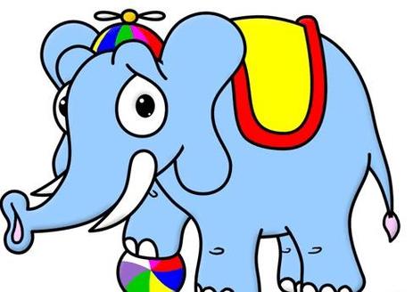 大象的简笔画大全彩色