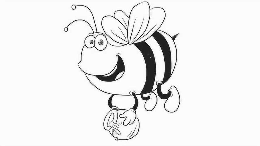 蜜蜂采蜜的简笔画
