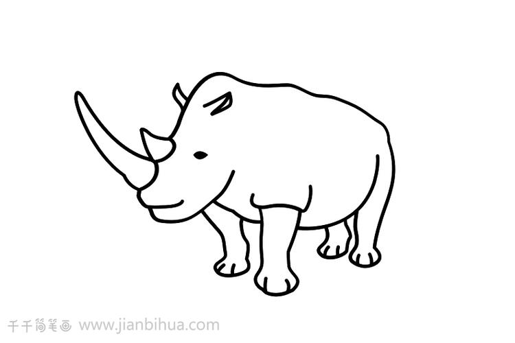犀牛的画法简笔画