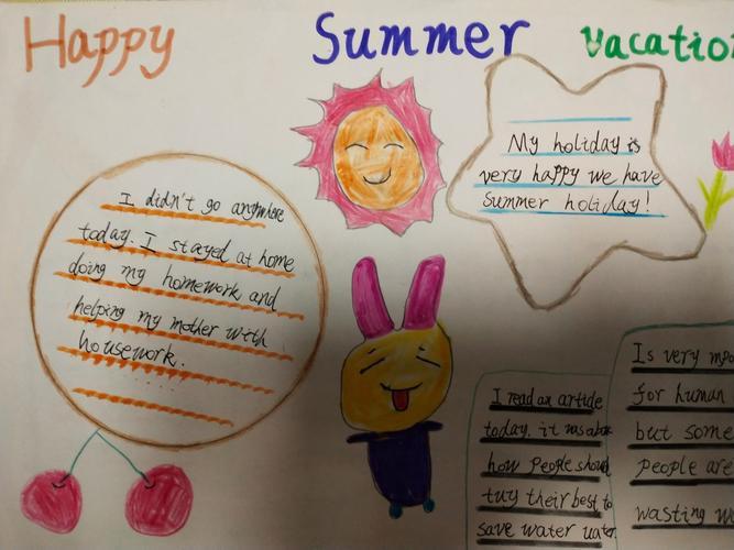 四年级英语暑假计划手抄报该怎么画