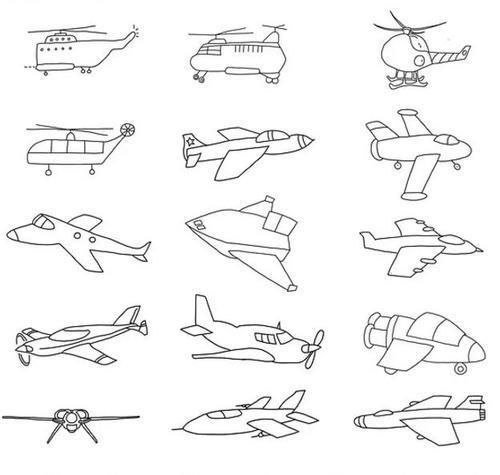 9252儿童网  飞机简笔画军用飞机简笔画大全 c-27j斯巴达战斗运输机