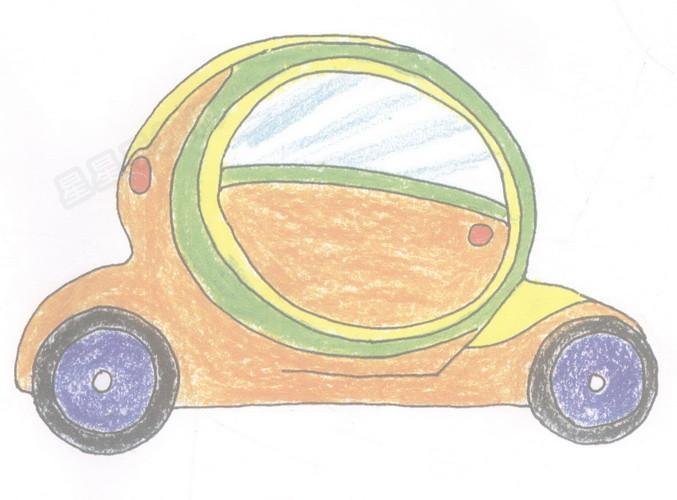 未来的汽车图片 简笔画 儿童画