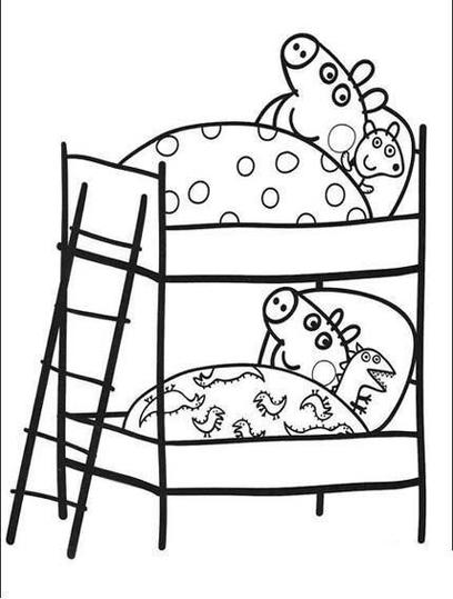 户型吗可爱双层床的简笔画一种儿童房用双层床清新绿上下床简笔画双