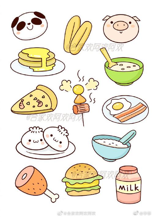 100种可爱简笔画食物图片