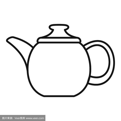 轮廓,钢铁,茶壶,计算机图标,绘画插图