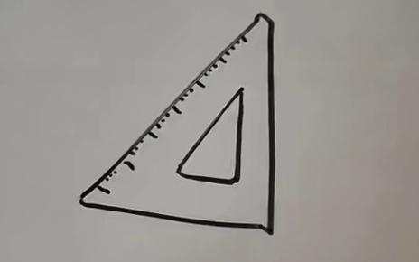 简笔画教程——画一个三角尺