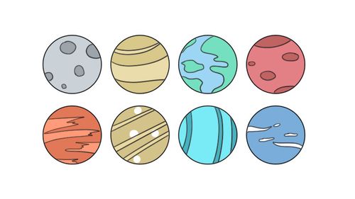 行星全体简笔画